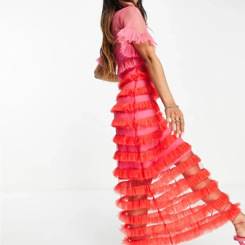 Never Fully Dressed Vibrant Pink and Red Maxi Dress - Picture 2 of 3